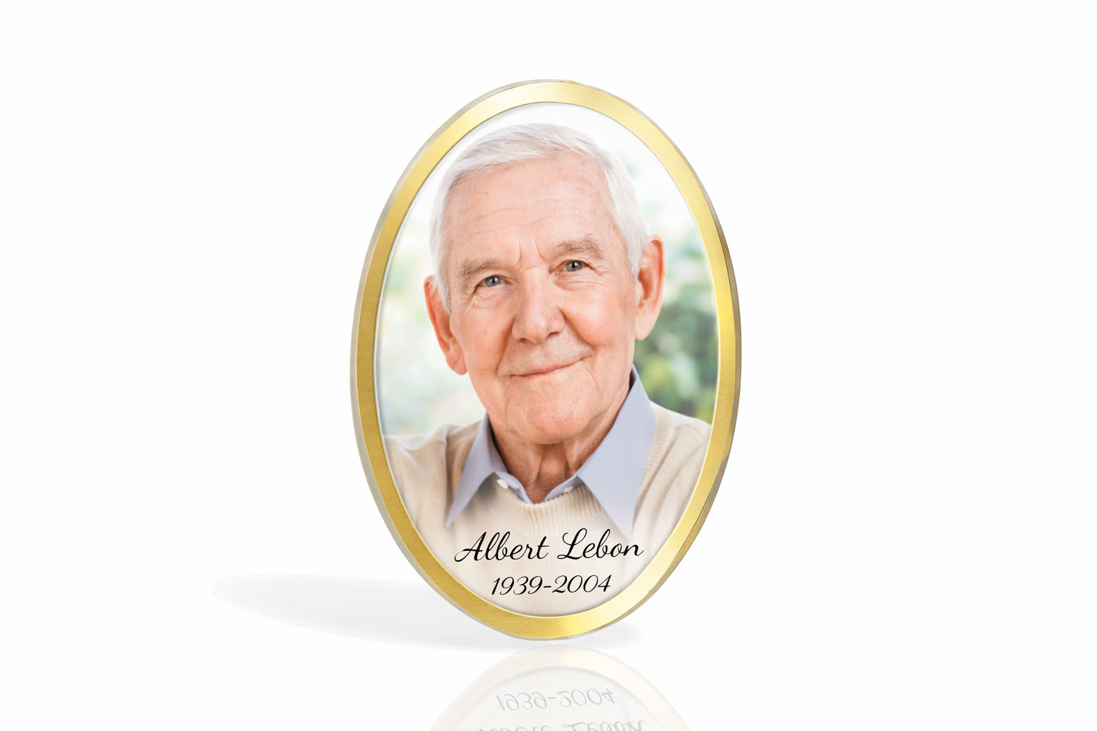 Médaillon Funéraire cadre doré