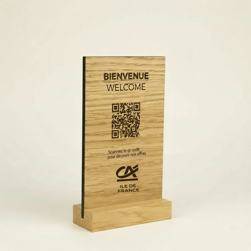 Chevalet Qr code en bois